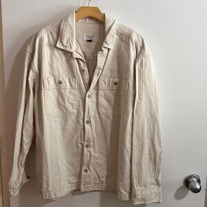 American Eagle Outfitters Cream Casual Button Down Shirt